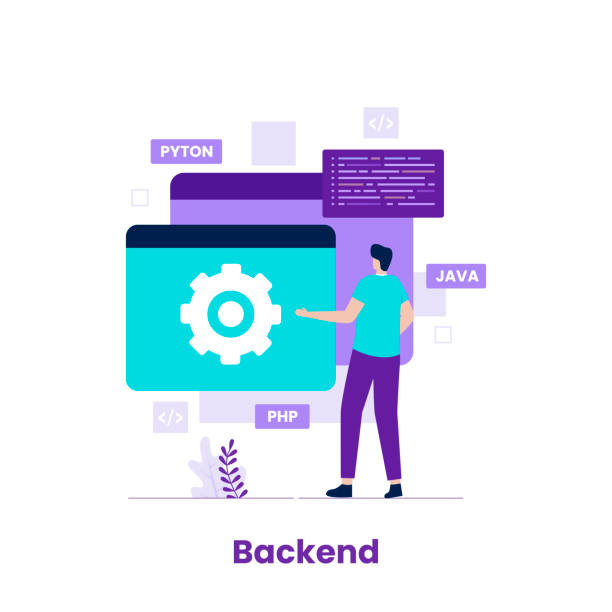 flat design backend of developer concept - 系統(tǒng)軟件 幅插畫檔、美工圖案、卡通及圖標